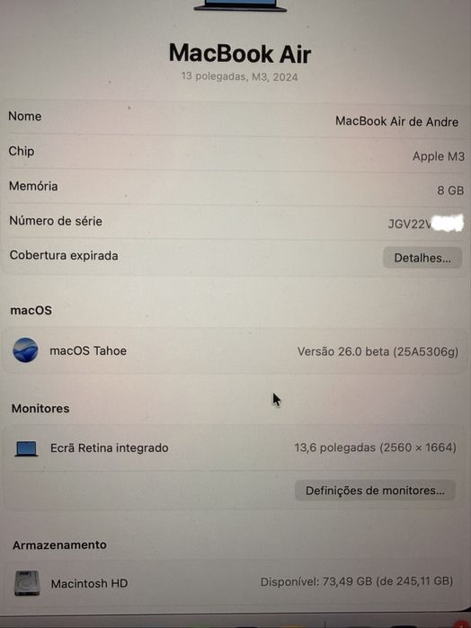 Apple Macbook air M3 256gb
