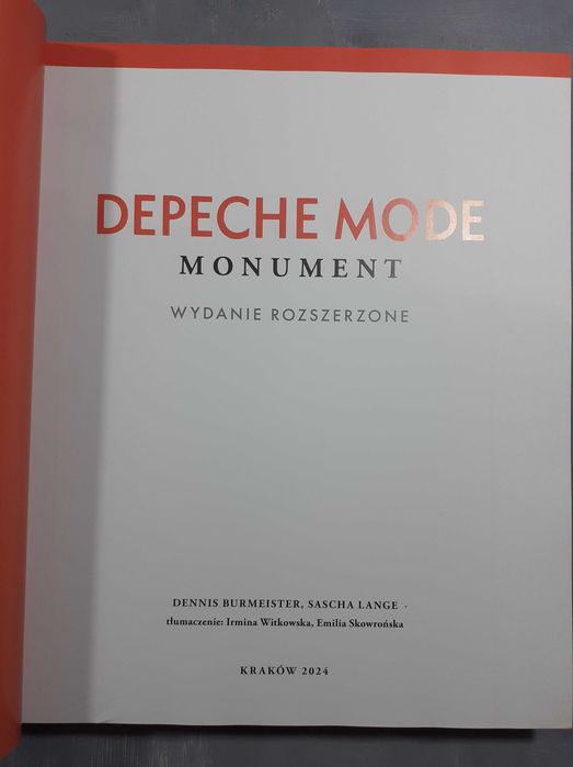 Książka "Depeche Mode. Monument", wydanie rozszerzone, Dennis Burmeister, Sascha Lange, 2024 r.