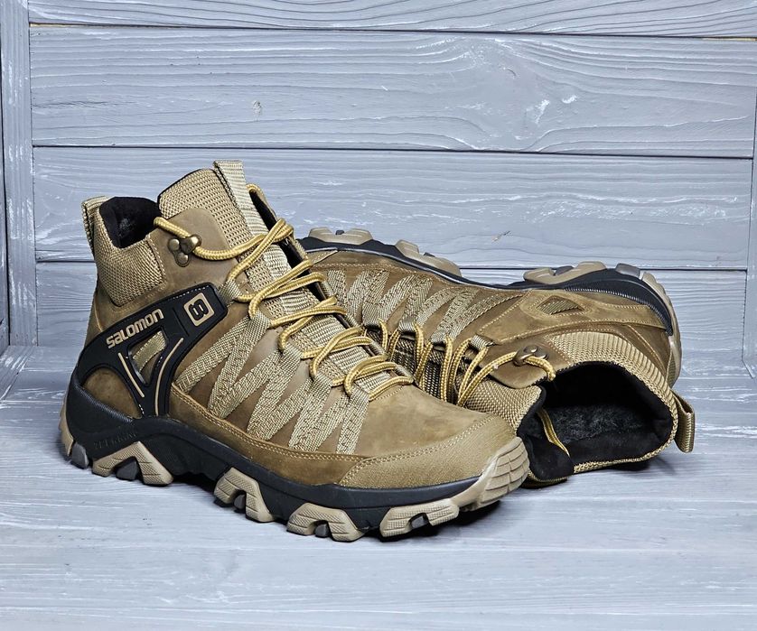 39-46 Кожаные мужские черные койот спортивные зимние ботинки кроссовки