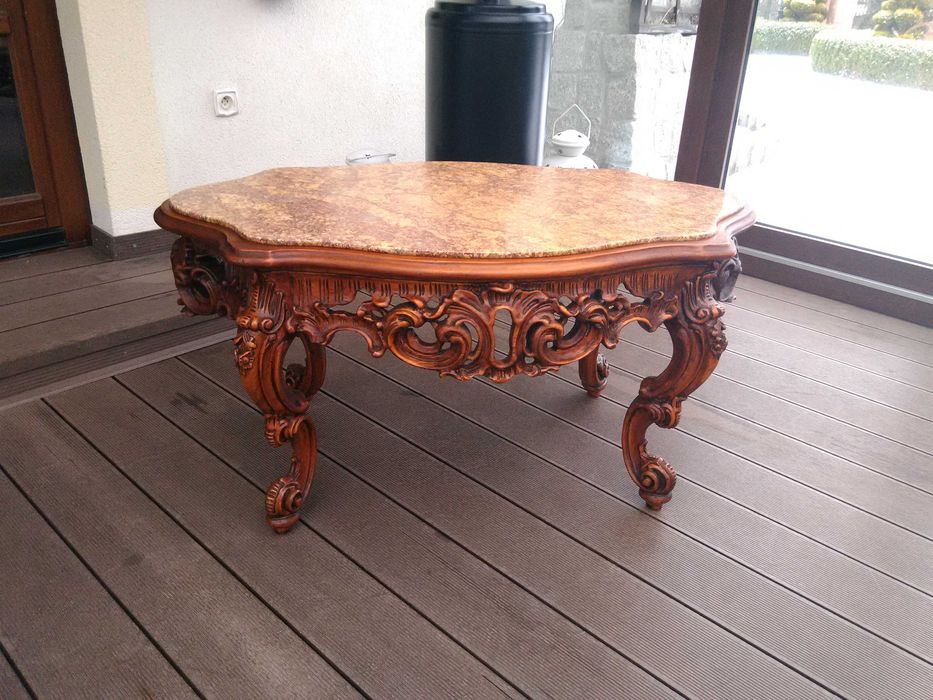 Stolik Barokowy Rzeźbiony Antyk