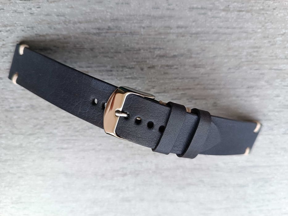 Skórzany pasek zegarka 18 mm szerokości kolor ciemnoszary
