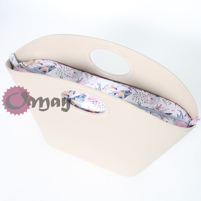 PASTELOWY organizer do OBAG SHARM flamingi wkład VIP 2 kieszenie OMAY