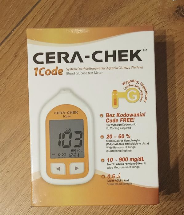 Cera Check 1Code - Nowy Glukometr, nakłuwacz, igły % Darmowa Wysyłka %