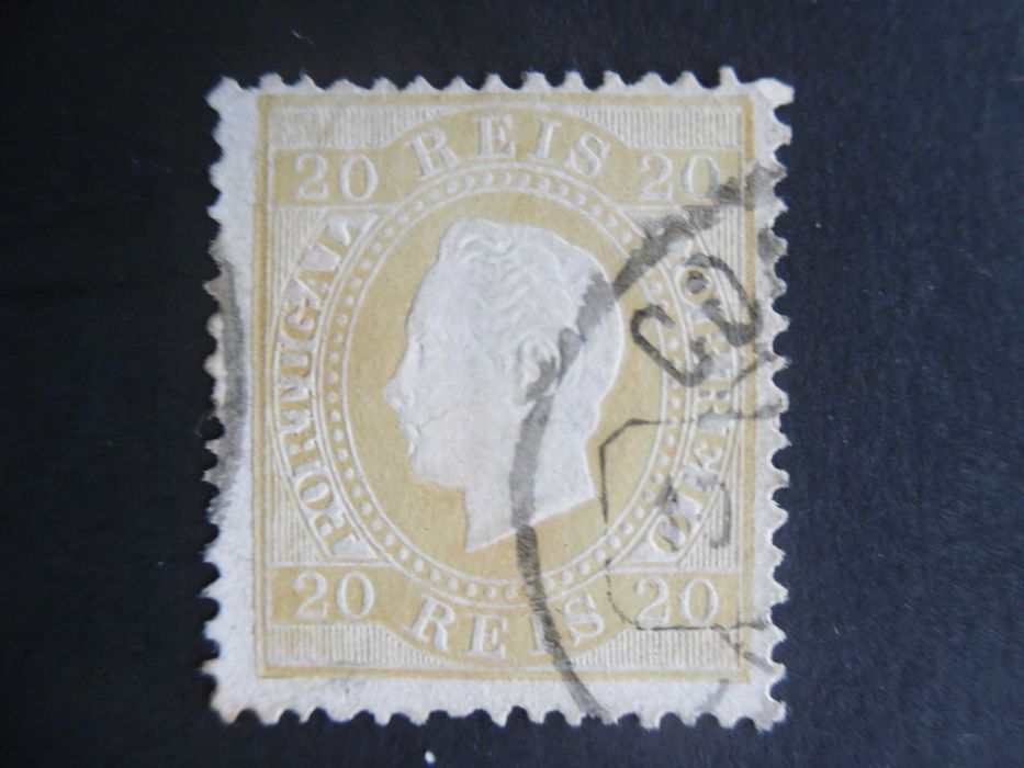 Selos Portugal 1870/1876-D.Luís fita-direita 20 reis usado
