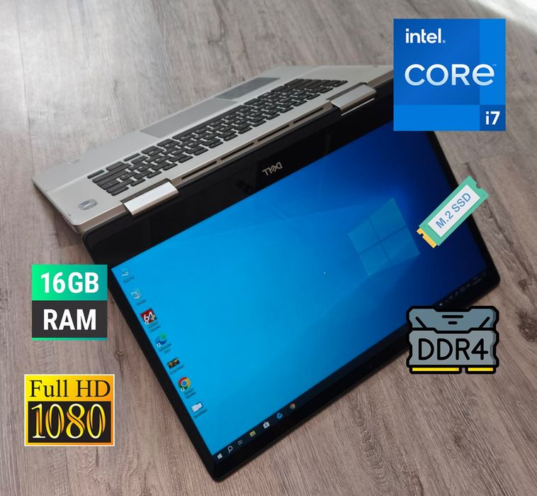 Ноутбук-Планшет мощний i7/FullHD IPS/16/256GB SSD NVMe/ноутбук для навчання роботи ігр/купити бу ноутбук