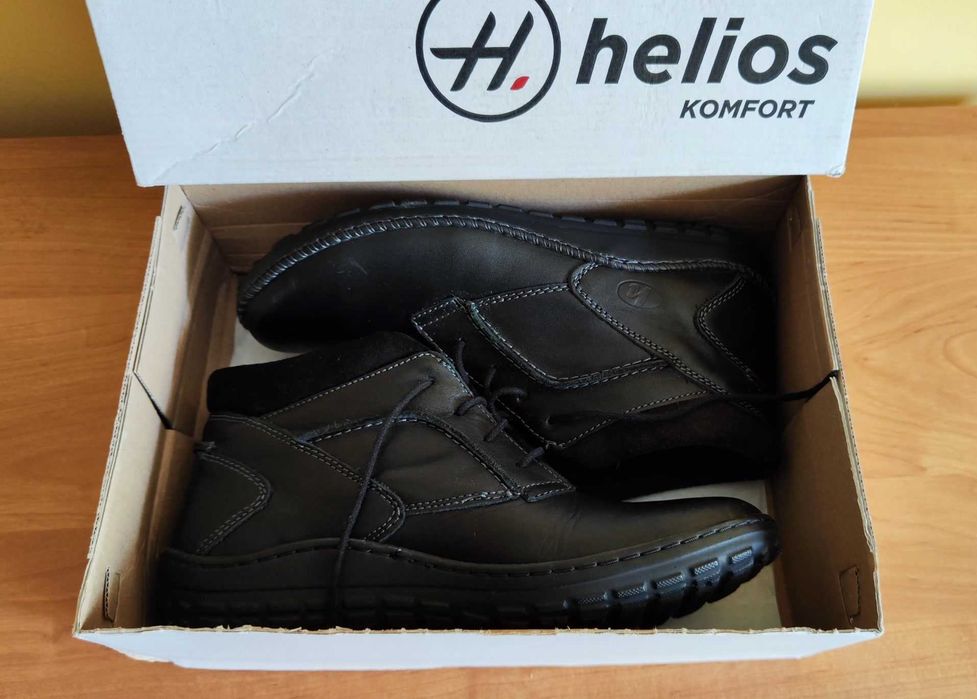 Nowe buty damskie Helios Komfort rozmiar 38-czarne, naturalna skóra
