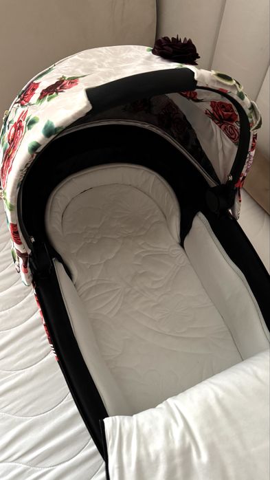 Gondola Mios 3.0 2 tapicerki simply flowers grey/spring blossom light