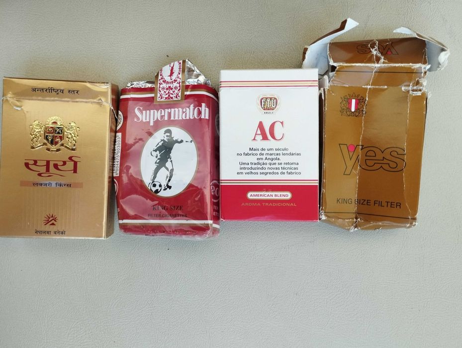 Maços tabaco vazios