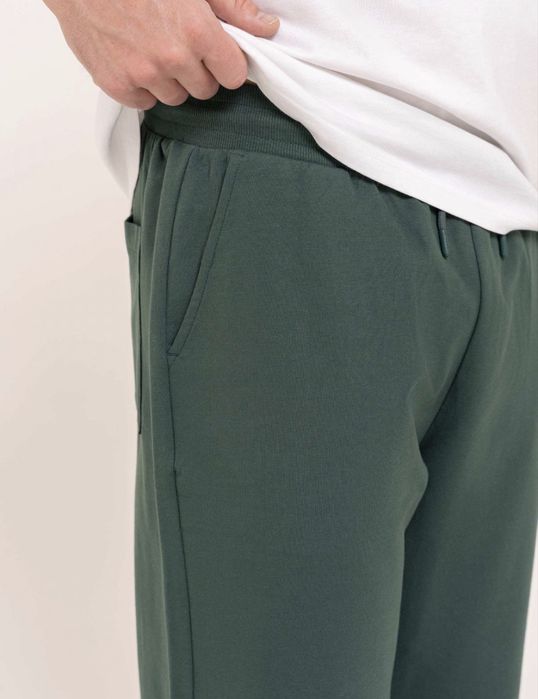 Spodnie męskie dresowe zielone bawełna 2XL