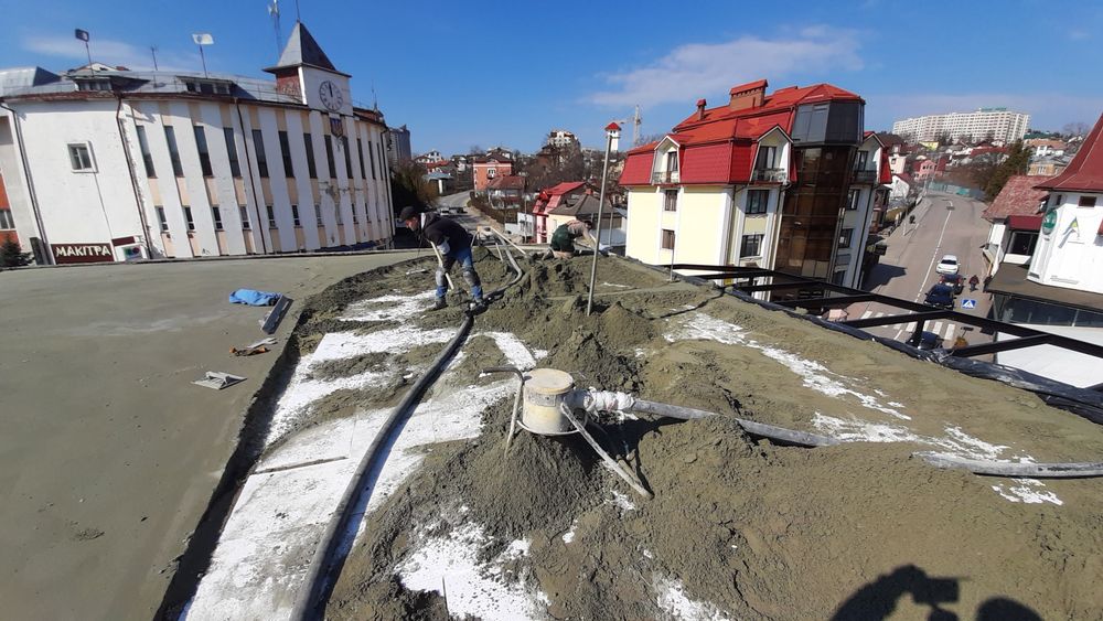 Стяжка напівсуха машинна,стяжка по теплі підлозі