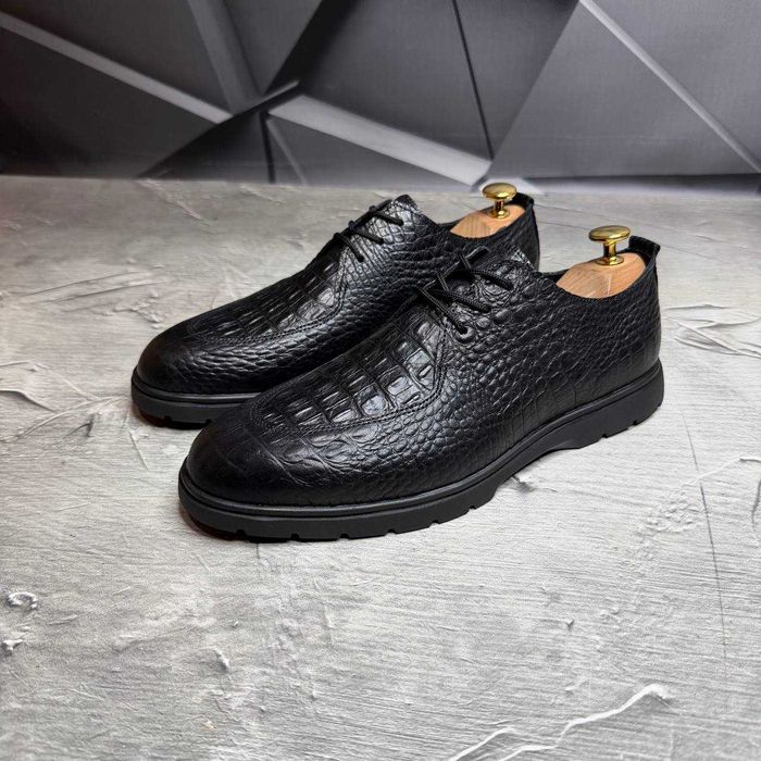 Чоловічі туфлі лофери з натуральної шкіри (Кроко)