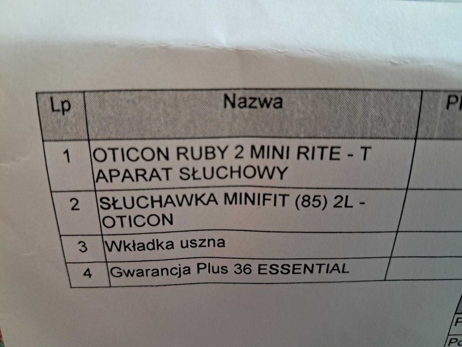 Aparat słuchowy + słuchawka MINIFIT