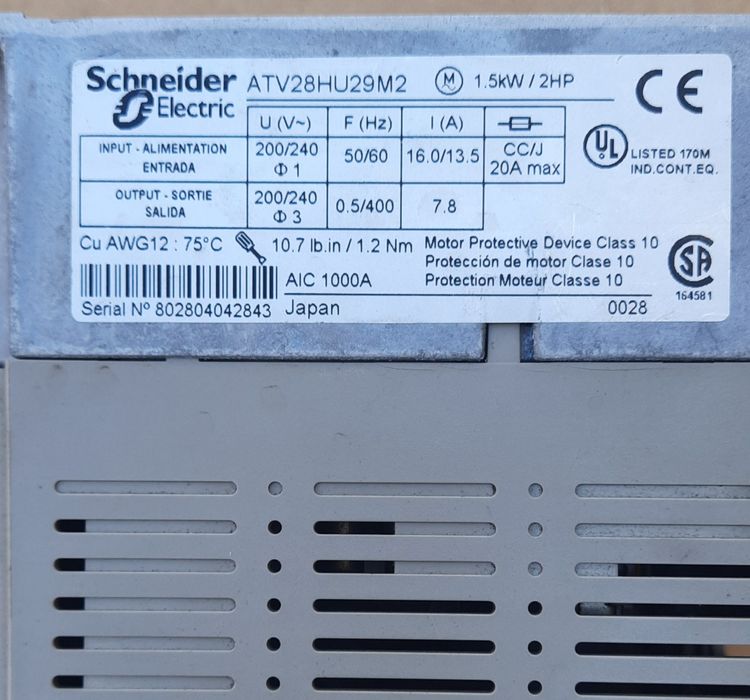 Falownik 1,5kW, 1F, Schneider Altivar 28 ATV28HU29M2