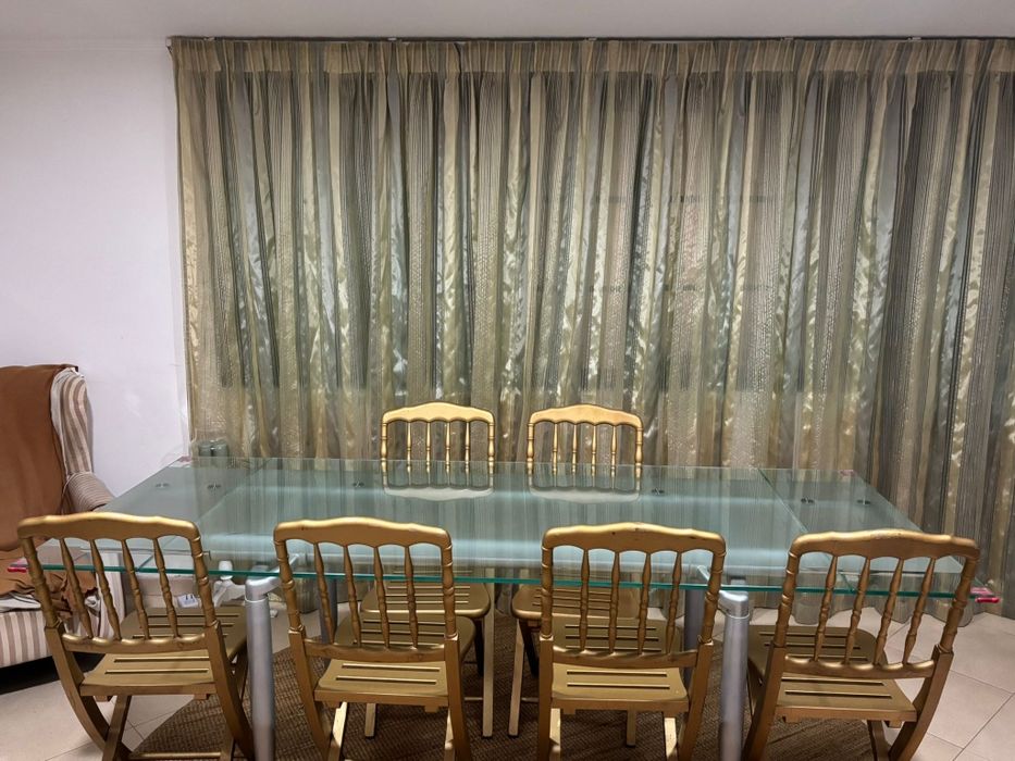 Mesa  em vidro extensível