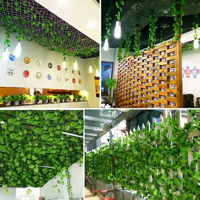 12X Sztuczny Bluszcz Na Ścianę Balkon ROŚLINA Liście Dekoracje AŻ 27M