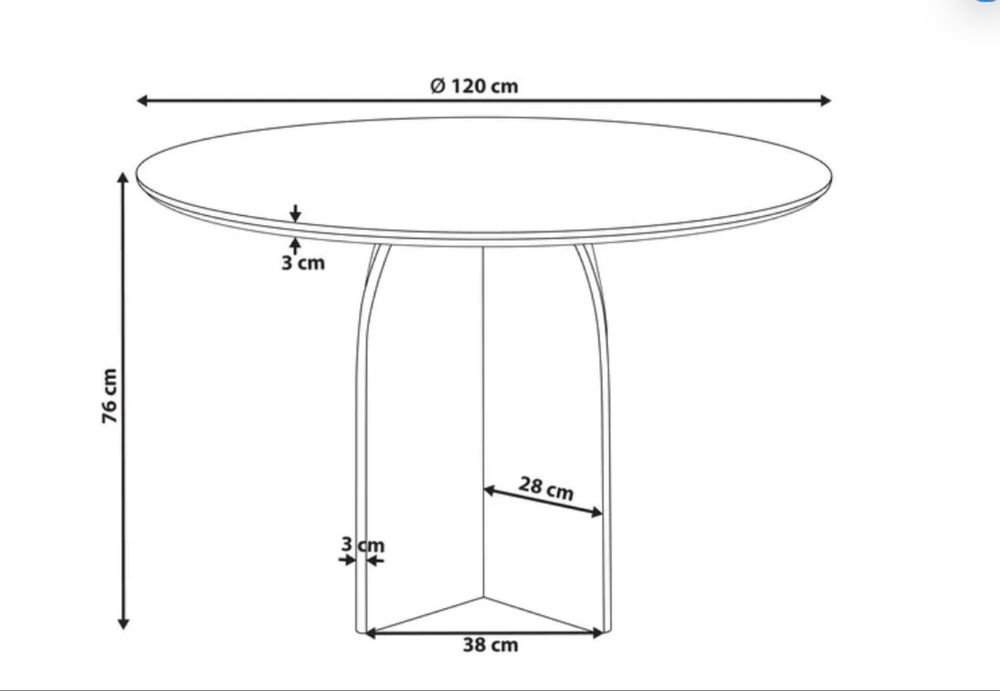 mesa de jantar 120cm