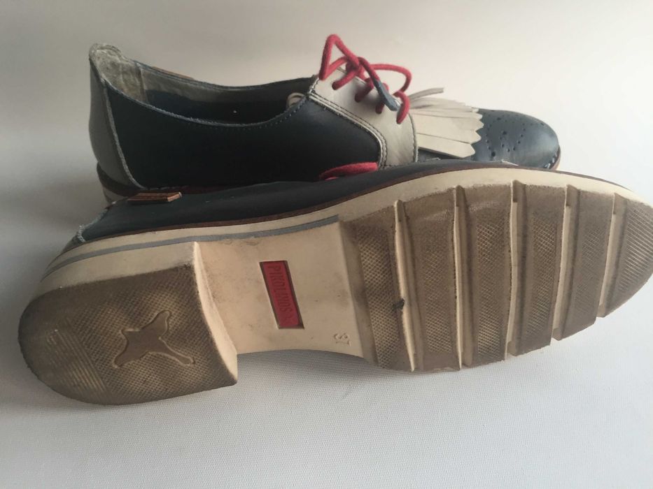Sapatos Pikolinos 37 em pele – Azul/Branco – Conforto Premium