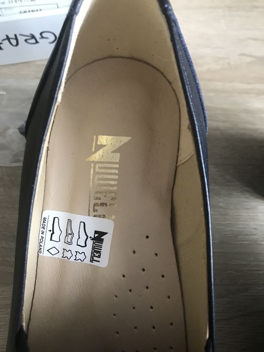 Granatowe damskie buty skóra naturalna rozmiar 39/40
