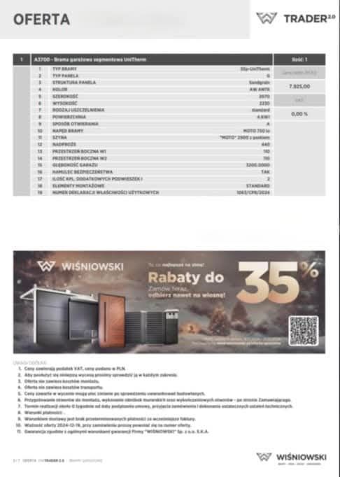 Brama Garażowa  Wiśniowski