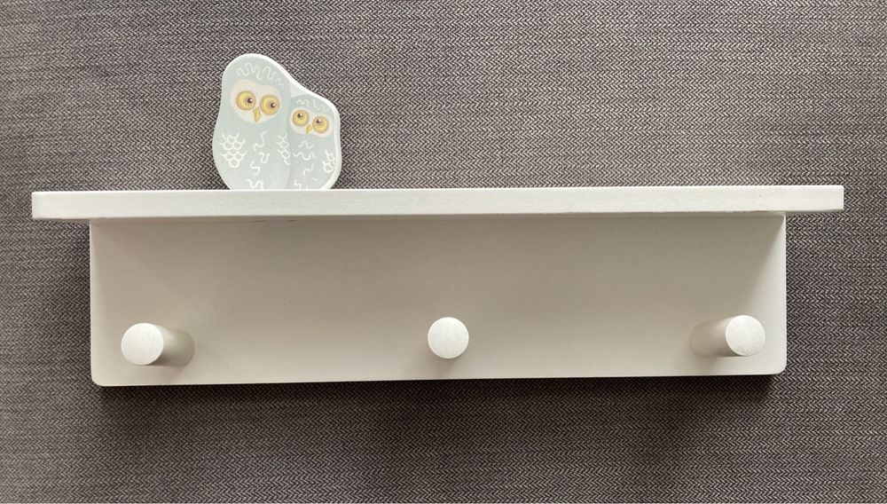 IKEA KLADE, Wieszak 3 gałki, 10x38cm, BIAŁY