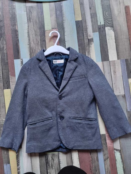 Garnitur Marynarka H&M dla chłopca r 110 i 2xkoszula Next+ spodnie M&S