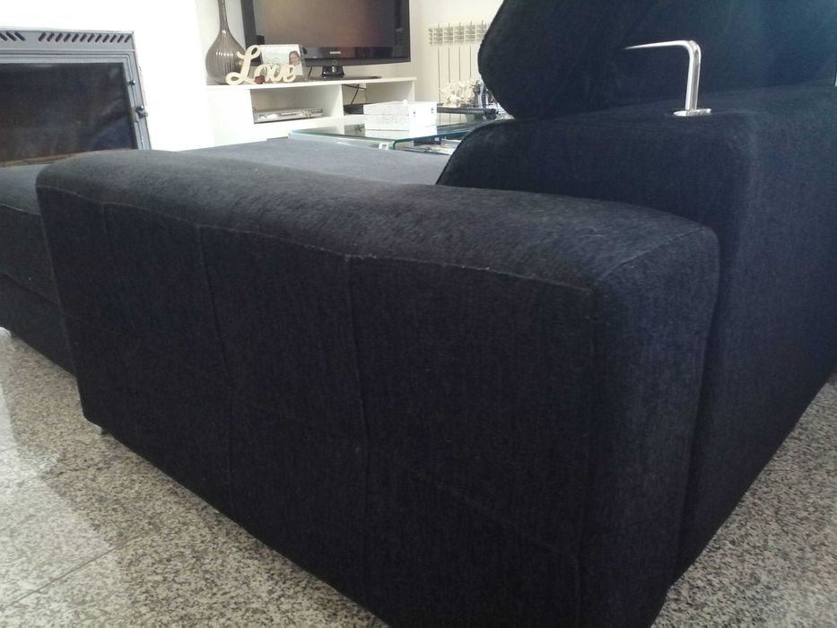 Sofá com chaise longue + oferta candeeiro de pé