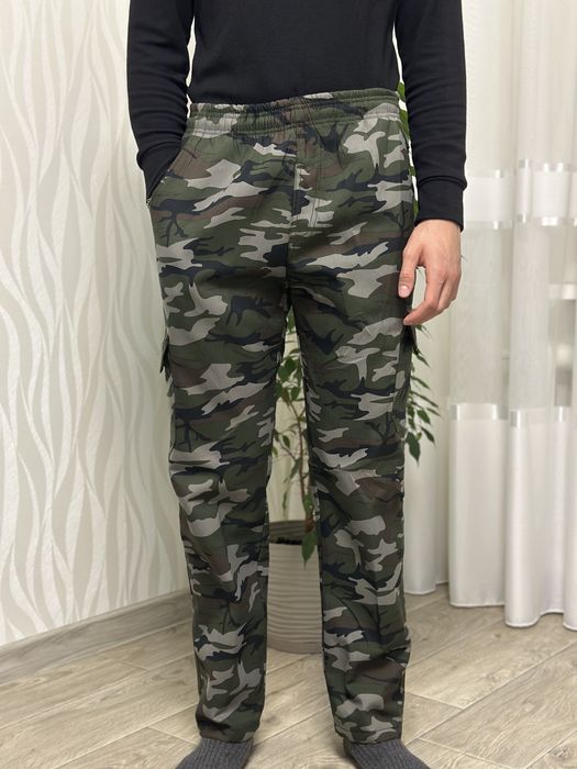 Теплі камуфляжні штани фліс утеплені брюки камуфляж 46