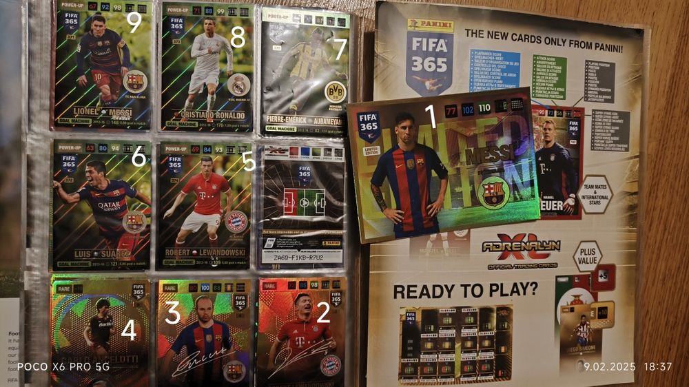 Karty kolekcjonerskie Panini Adrenalyn Messi Ronaldo Neymar Lewandowsk