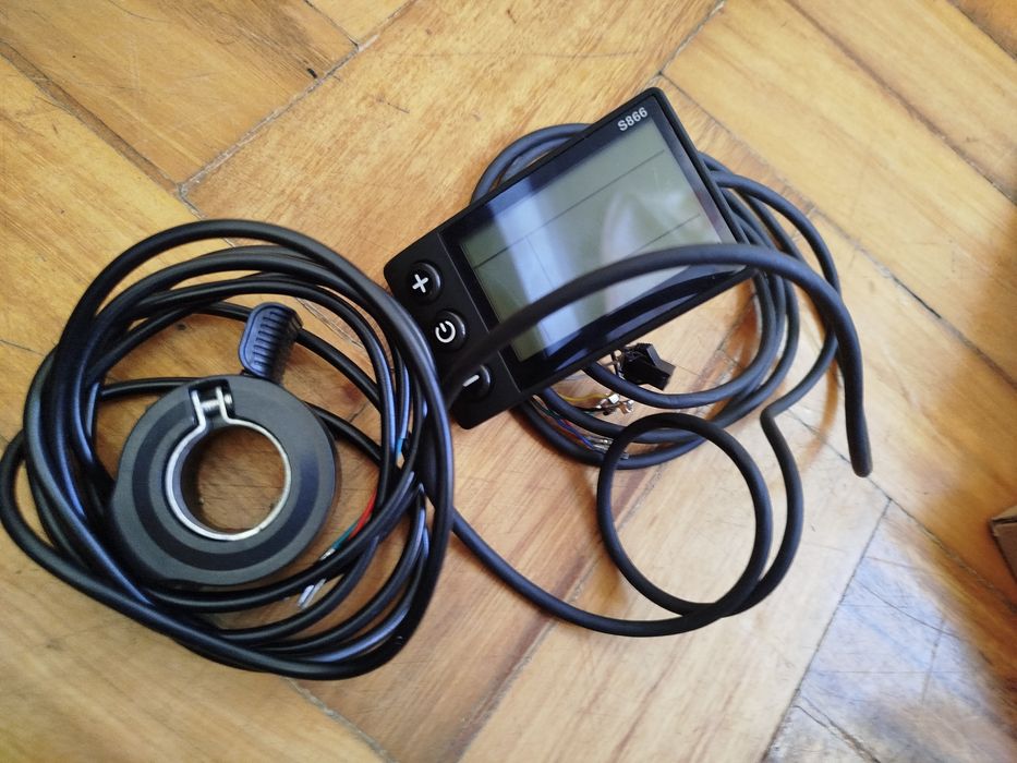 Bicicleta Elétrica S866 com Display LCD, 24V, 36V e 48V, 1 Acelerador