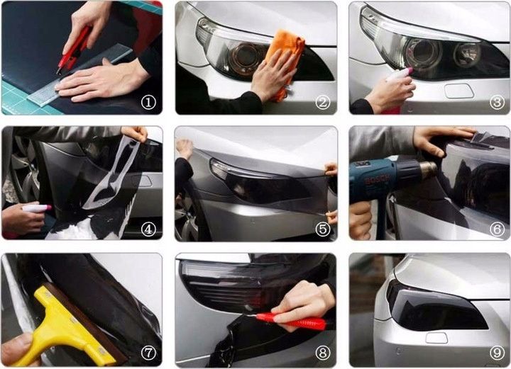 FOLIA Przyciemniająca LAMPY CZERWONA Złota ŻÓŁTA Warszawa Sklep Tuning