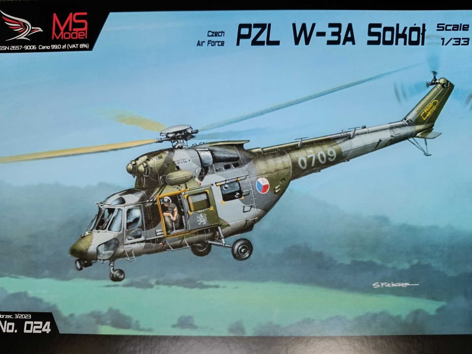 Model kartonowy MS Model 024: Śmigłowiec PZL W-3A Sokół