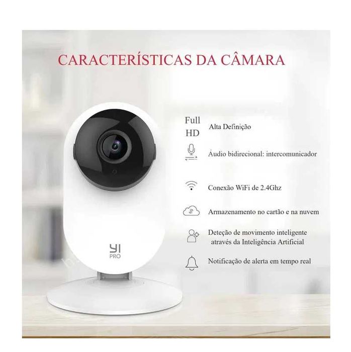 Câmara Vigilância Wi-Fi Full HD Interior Visão Noturna Alexa NOVA