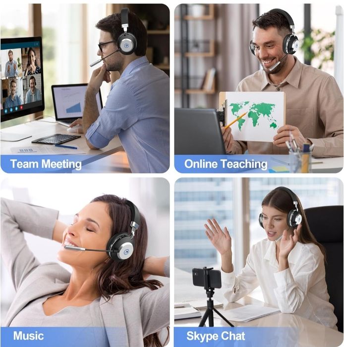 Гарнітура Wantek BT-88 Bluetooth 5.3 з шумопоглинанням, USB адаптером