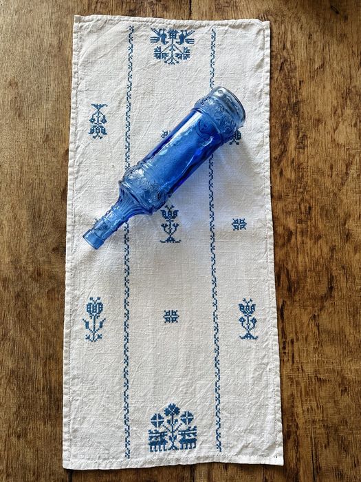 Вінтажний ранер скатертина з вишивкою льон