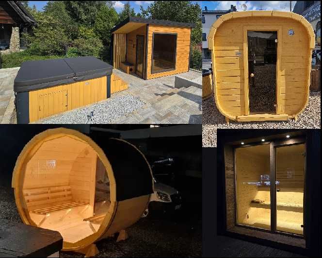 Sauna ogrodowa, beczka, bania, szkieletowa --od producenta--