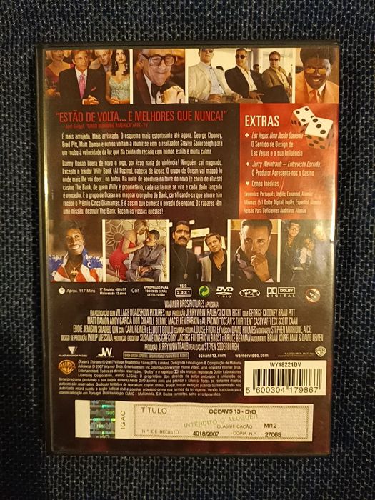 DVD do filme "Ocean's 13" (portes grátis)