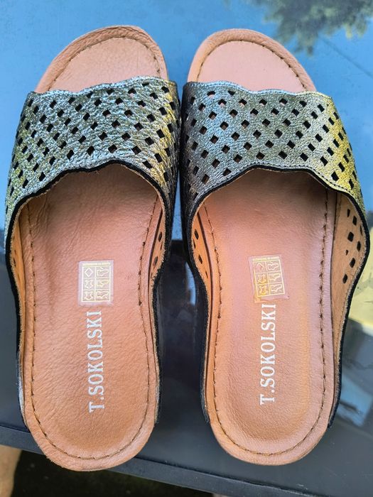 Klapki skórzane damskie rozmiar 39