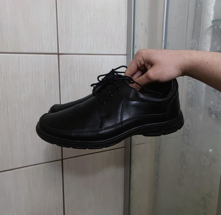 Buty obuwie 42 Łukpol eleganckie glany męskie czarne leather skóra skó