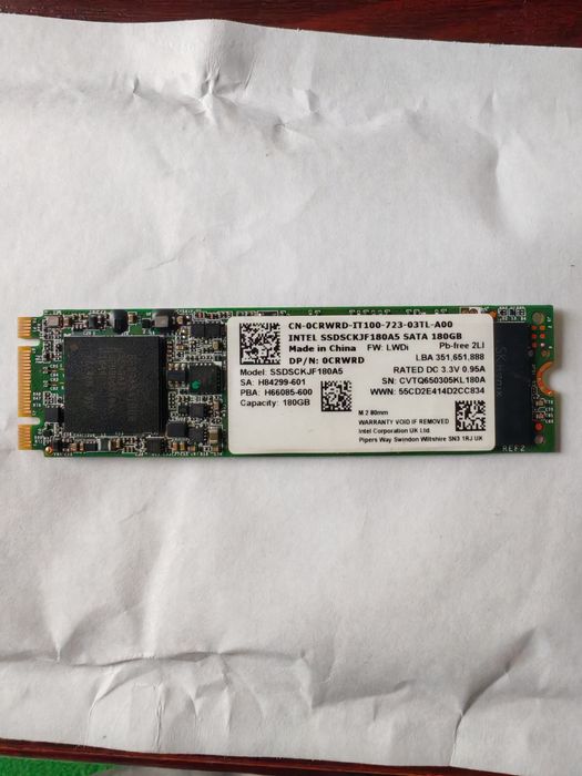 Dysk SSD Intel Pro Series o pojemności 180GB  M.2 SATA