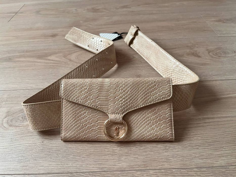 Beżowa torebka nerka/pasek Ochnik