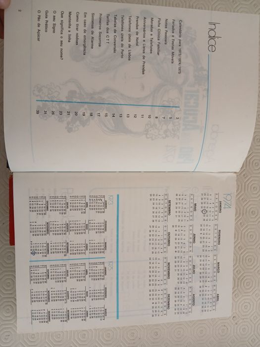 Agenda do Pão de Açúcar de 1974