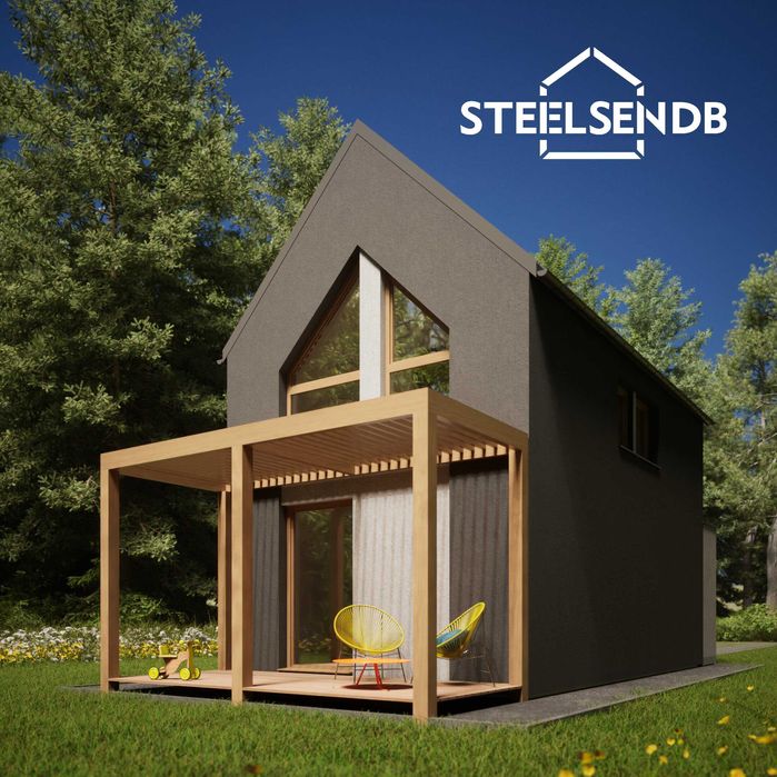 Domek całoroczny STODOŁA 47,4m2 na konstrukcji stalowej