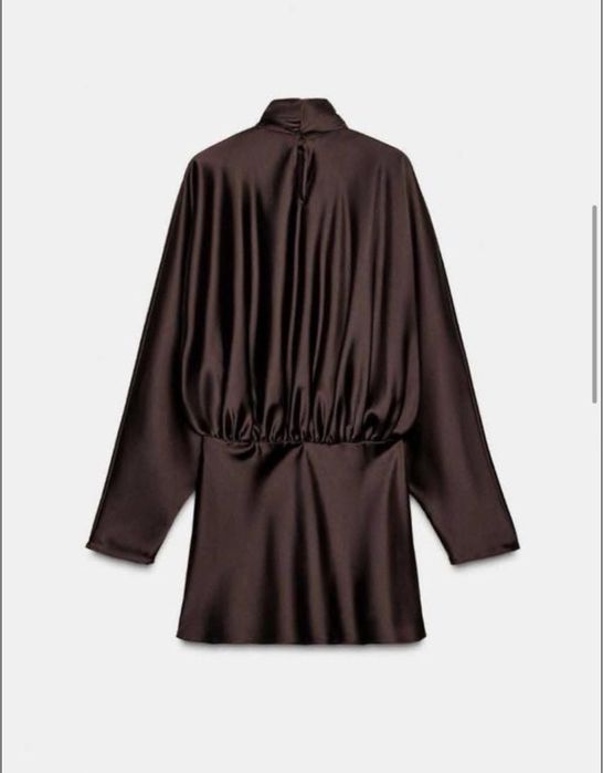 Стильне ексклюзивне атласне міні плаття Zara,S