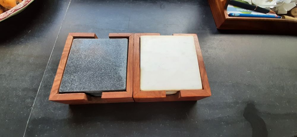 2 conjunto de bases para copos em pedra natural