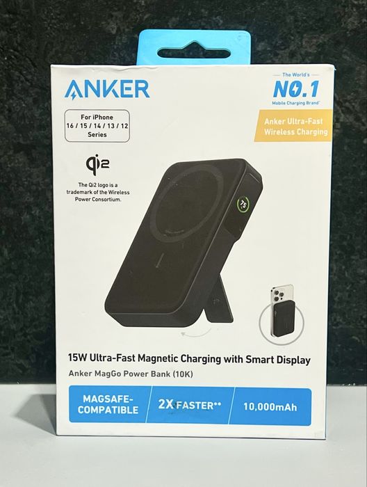 Magsafe батарея Anker 15w ultra fast magnetic charging with smart display 10 000mAh для iPhone