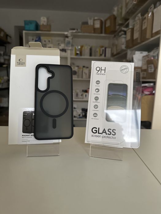 Etui matt MagSafe + SZKŁO hartowane do samsung s25