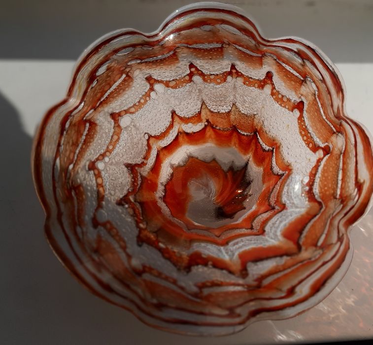 Ар-деко, редкой красоты ваза; Carlo Scarpa Variegato Zigrinato bowl