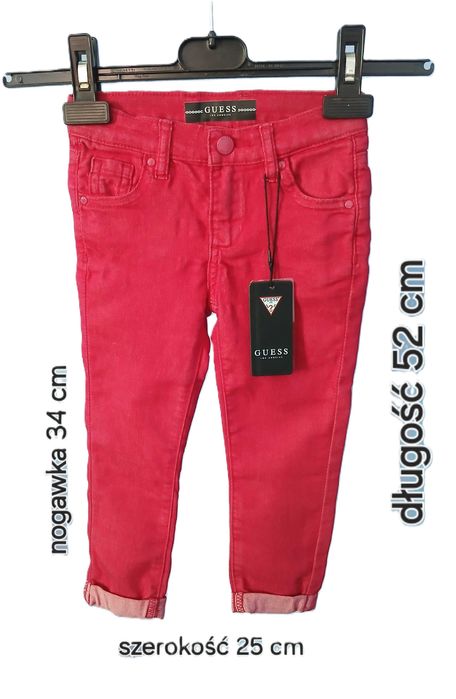 GUESS Spodnie czerwone jeans rozmiar 104 cm