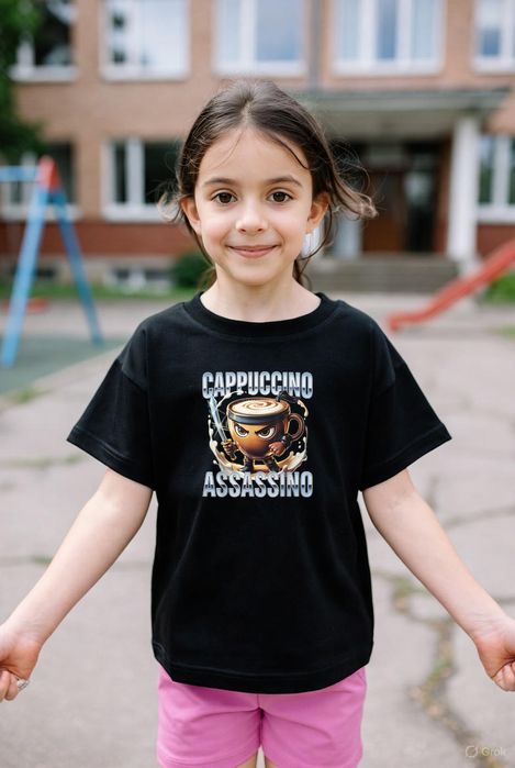 Koszulka dziecięca czarna Italian Brainrot: Brainrot prezent 116