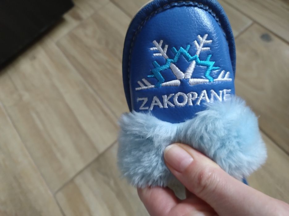 Papcie ocieplane zakopane skóra